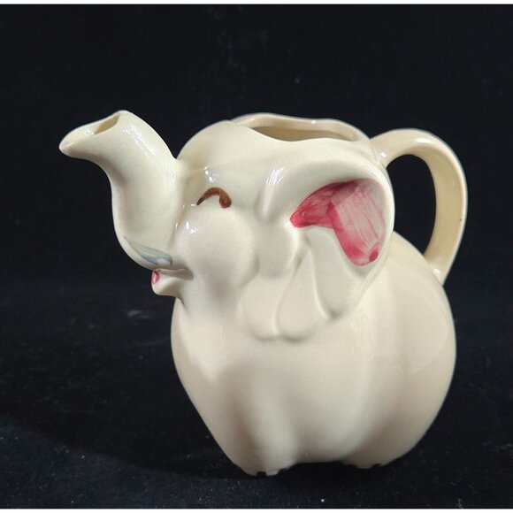 Elephant Creamer Pitcher With Handle & Spout - Ceramic - Vintage Shawnee U.S.A. - Picture 1 of 8
